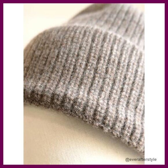 Merino Wool Ribbed Knit Beanie Classic Unisex Winter Hat Warm Cozy